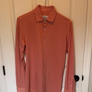 Mizzen+Main Men's Orange Casual Button Down Shirt